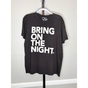 Chaser Bring On The Night Short Sleeve Crew Neck Graphic Tee Black/White Mens L